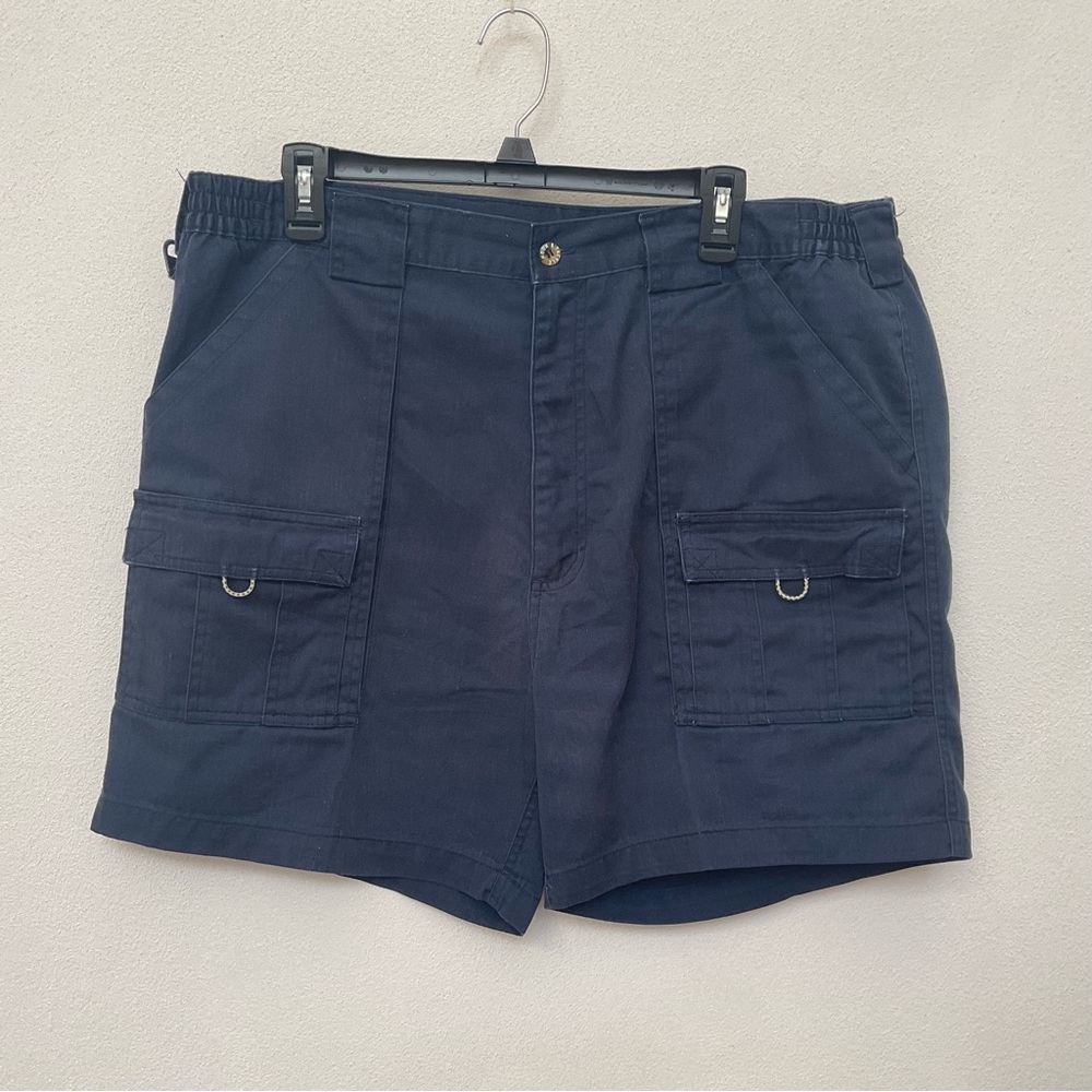 Hook & Tackle Navy Blue Cargo Fishing Shorts Size 38 Camping Outdoor Hiking